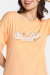Rosaline Bon Appetit Knit Cotton Shorts Set - Deep Sea Coral — thumbnail 5